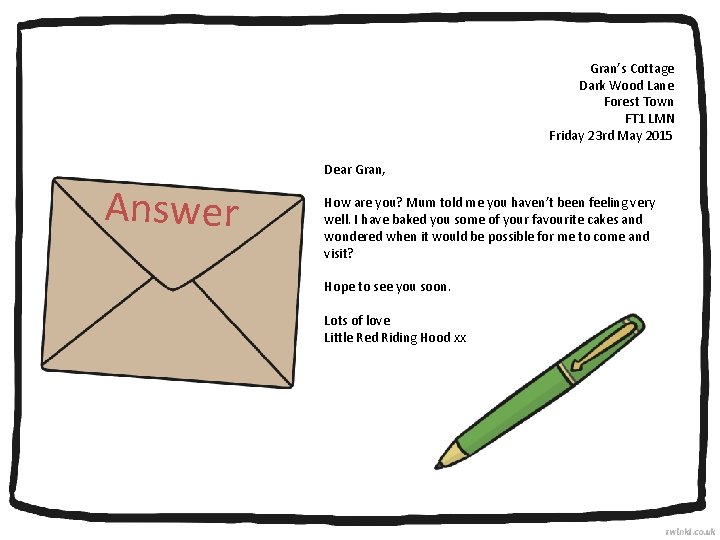 Gran’s Cottage Dark Wood Lane Forest Town FT 1 LMN Friday 23 rd May