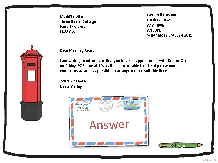 Mummy Bear Three Bears’ Cottage Fairy Tale Land FL 00 ABC Get Well Hospital