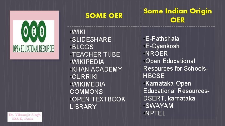 SOME OER • WIKI • SLIDESHARE • BLOGS • TEACHER TUBE • WIKIPEDIA •