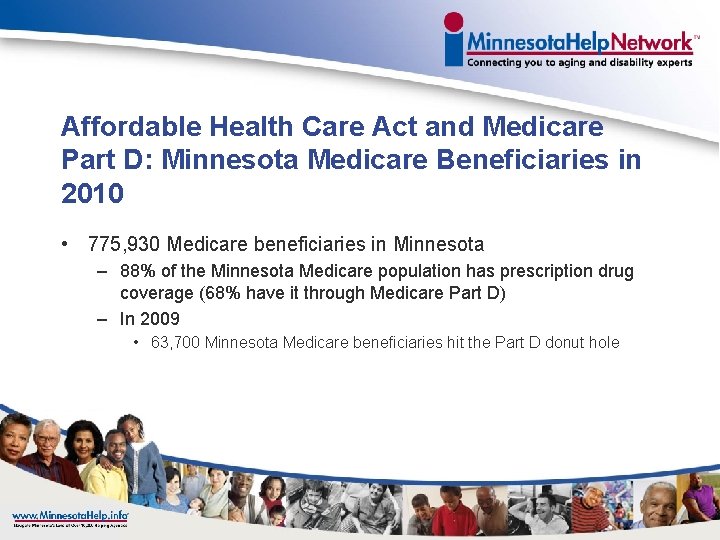 Affordable Health Care Act and Medicare Part D: Minnesota Medicare Beneficiaries in 2010 •