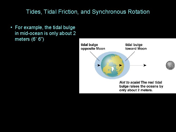 Tides, Tidal Friction, and Synchronous Rotation • For example, the tidal bulge in mid-ocean