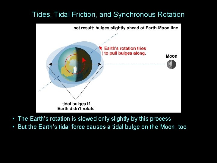 Tides, Tidal Friction, and Synchronous Rotation • The Earth’s rotation is slowed only slightly