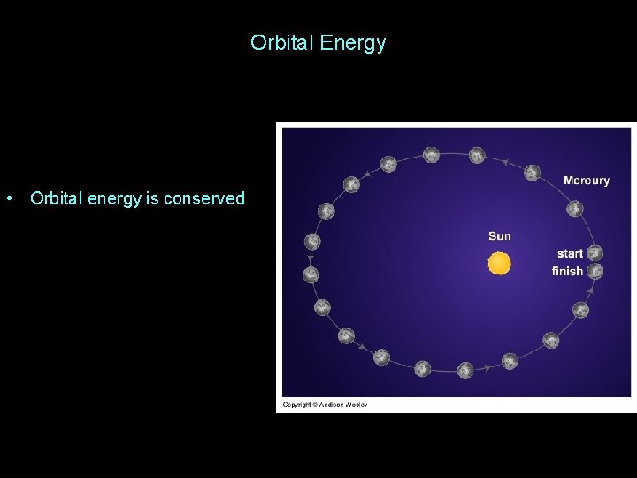 Orbital Energy • Orbital energy is conserved 