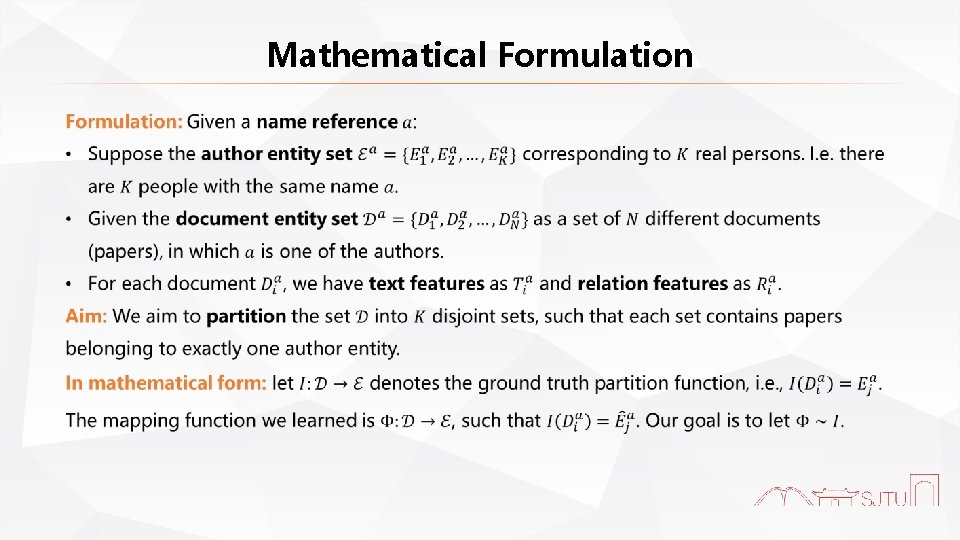 Mathematical Formulation 