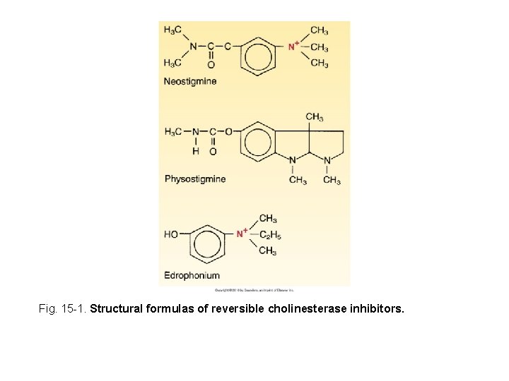 Fig. 15 -1. Structural formulas of reversible cholinesterase inhibitors. 