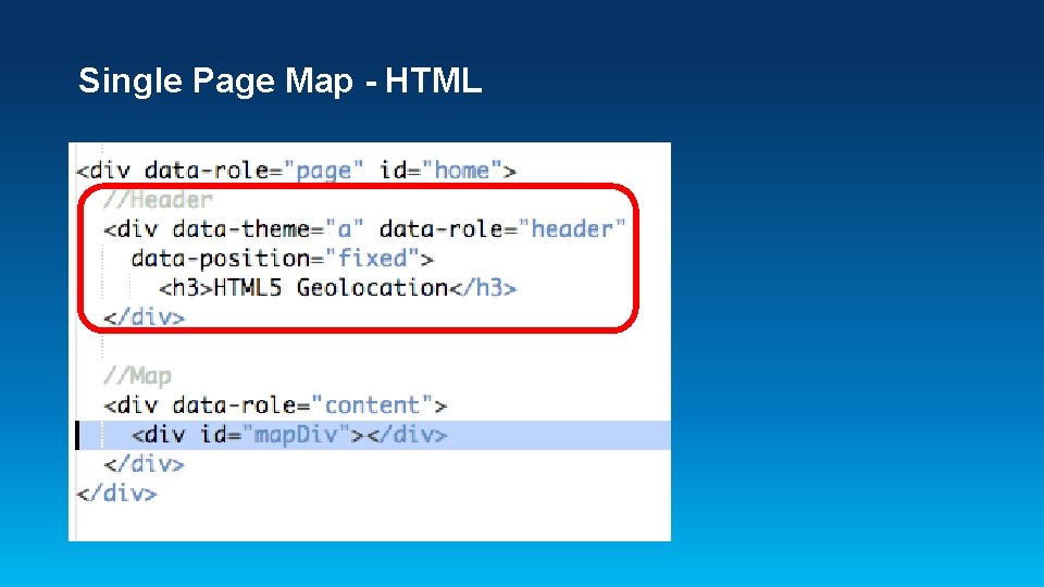 Single Page Map - HTML 