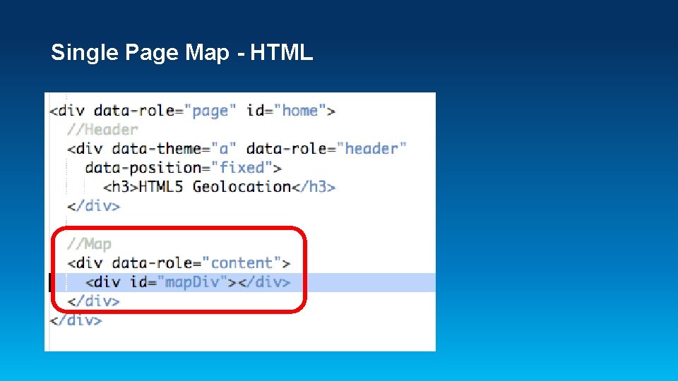 Single Page Map - HTML 