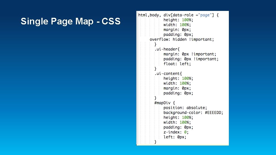 Single Page Map - CSS 