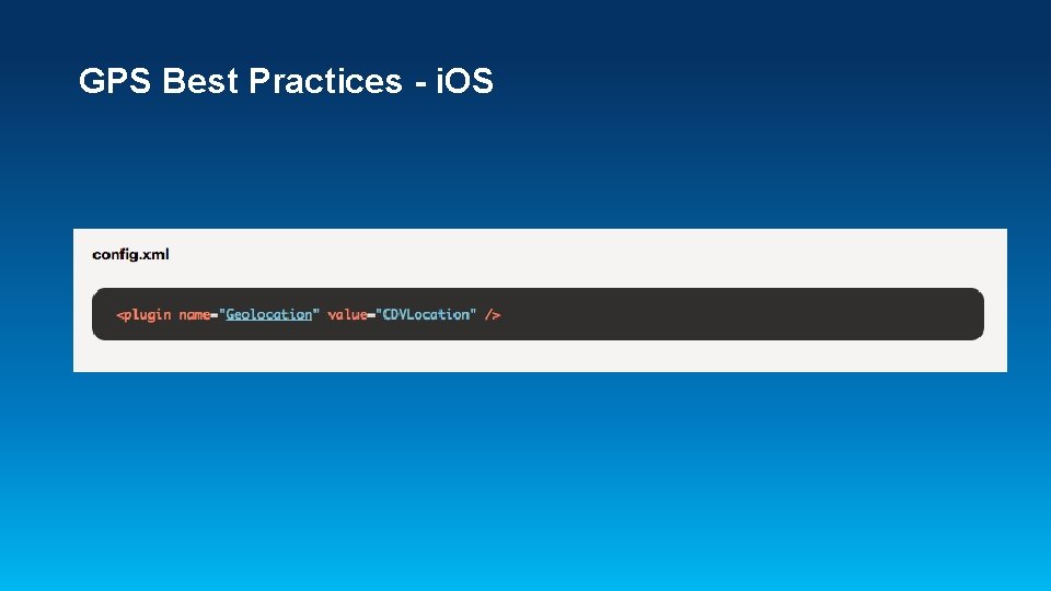 GPS Best Practices - i. OS 