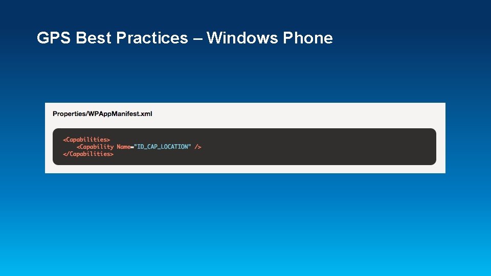 GPS Best Practices – Windows Phone 