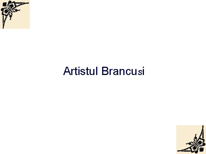 Artistul Brancusi 