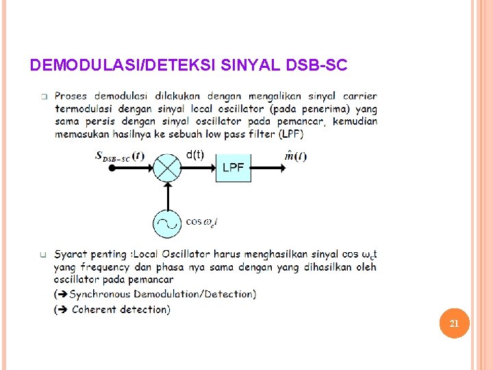 DEMODULASI/DETEKSI SINYAL DSB-SC 21 