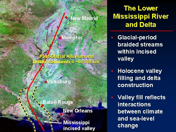 New Madrid Memphis Post-Glacial Alluvium and Deltaic Sediments = ~60. 500 km 2 Vicksburg
