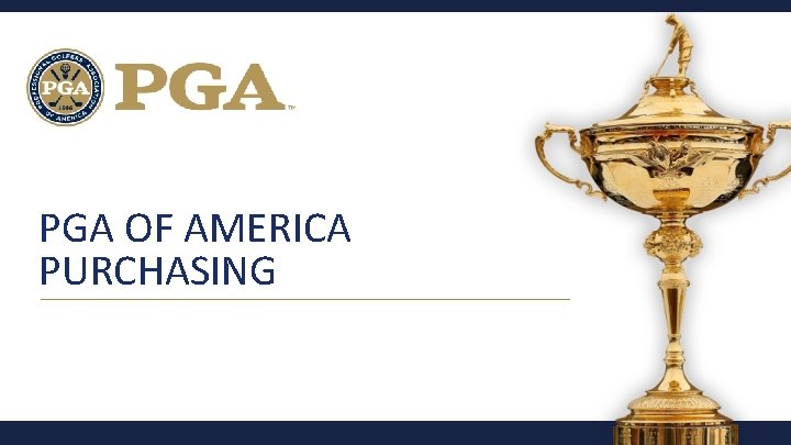 PGA OF AMERICA PURCHASING 