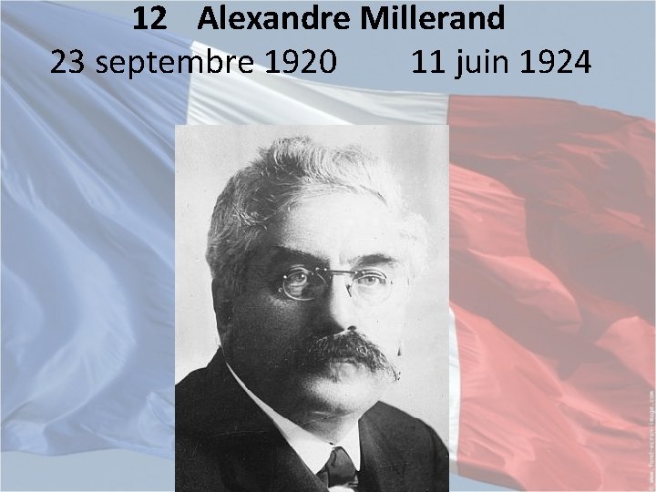 12 Alexandre Millerand 23 septembre 1920 11 juin 1924 