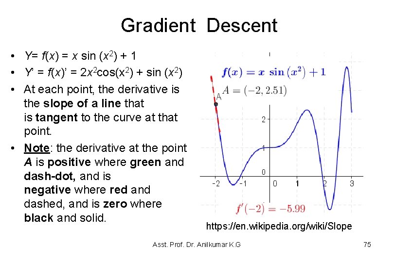 Gradient Descent • Y= f(x) = x sin (x 2) + 1 • Y’ Gradient Descent • Y= f(x) = x sin (x 2) + 1 • Y’