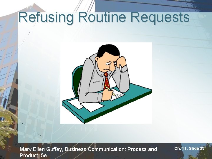 Refusing Routine Requests Mary Ellen Guffey, Business Communication: Process and Product, 5 e Ch.