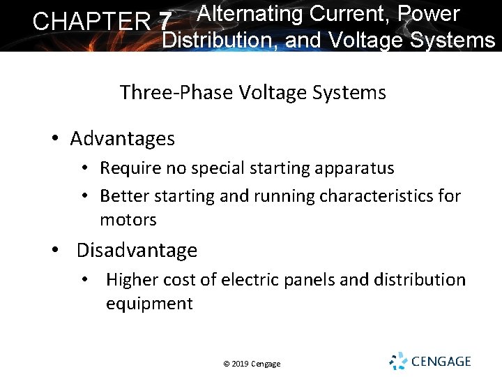 CHAPTER 7 Alternating Current, Power Distribution, and Voltage Systems Three-Phase Voltage Systems • Advantages