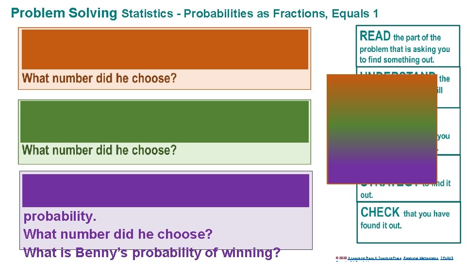 Problem Solving Statistics - Probabilities as Fractions, Equals 1 1 2 2 Benny spins