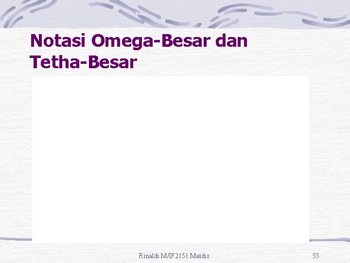 Notasi Omega-Besar dan Tetha-Besar Rinaldi M/IF 2151 Matdis 55 