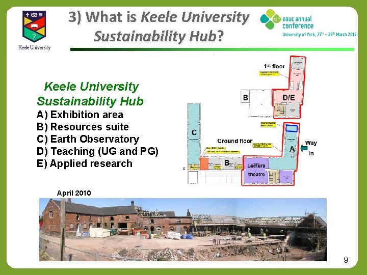 3) What is Keele University Sustainability Hub? Keele University Sustainability Hub A) Exhibition area