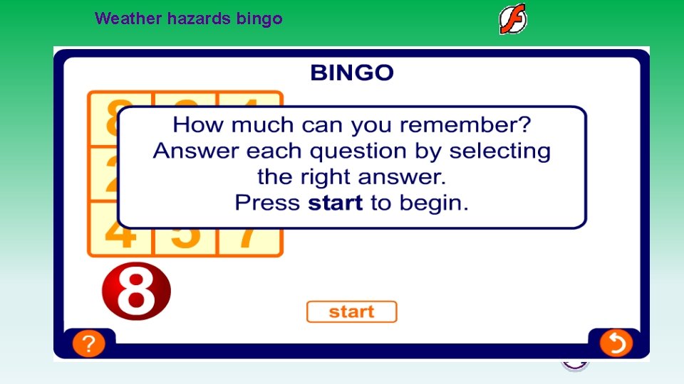 Weather hazards bingo 52 