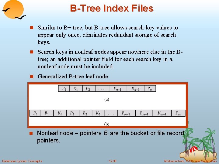 B-Tree Index Files n Similar to B+-tree, but B-tree allows search-key values to appear