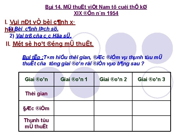 Bµi 14. MÜ thuËt viÖt Nam tõ cuèi thÕ kØ XIX ®Õn n¨m 1954