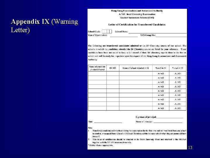 Appendix IX (Warning Letter) 13 