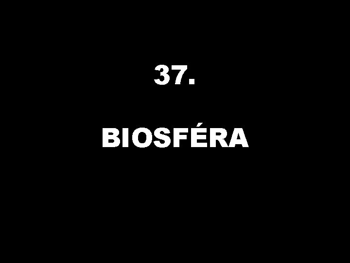 37. BIOSFÉRA 