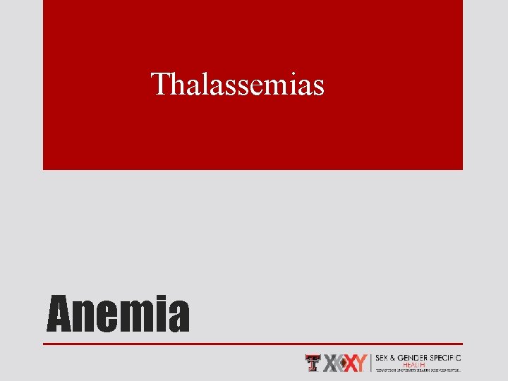 Thalassemias Anemia 