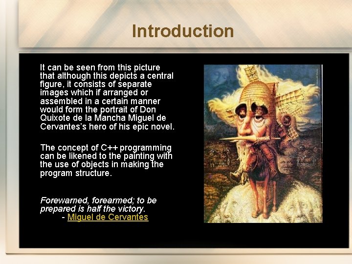 Introduction It can be seen from this picture that although this depicts a central