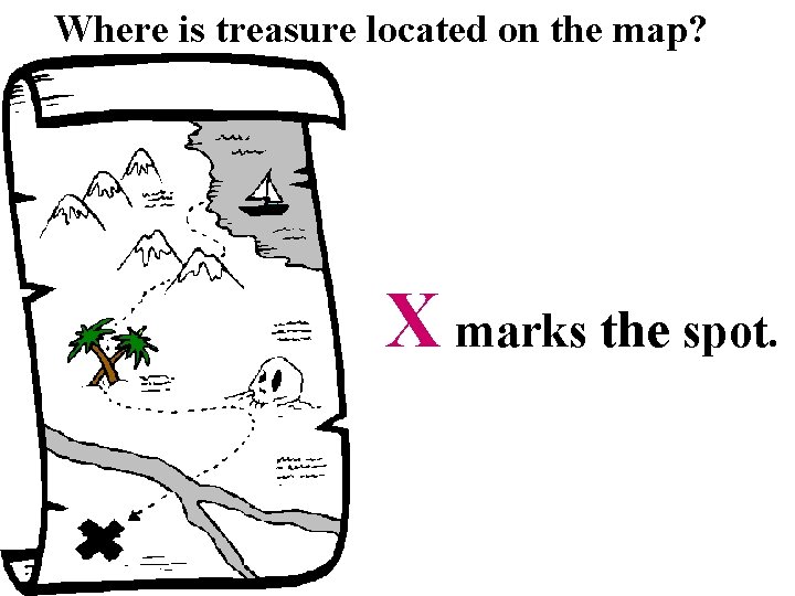 Where is treasure located on the map? X marks the spot. 