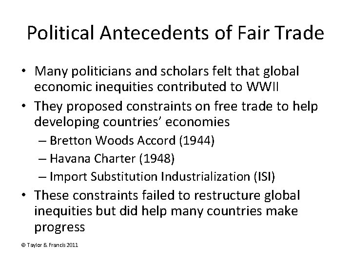 A Brief History of Fair Trade Taylor Francis