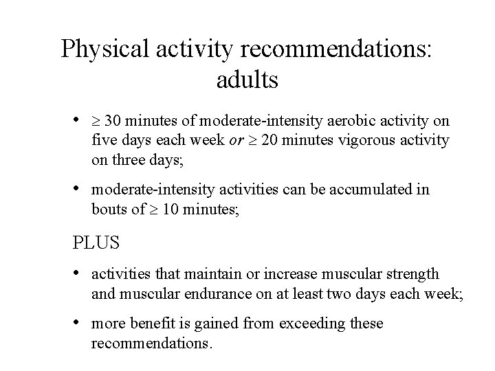 Chapter 13 Public health Chapter overview Introduction Recommendations
