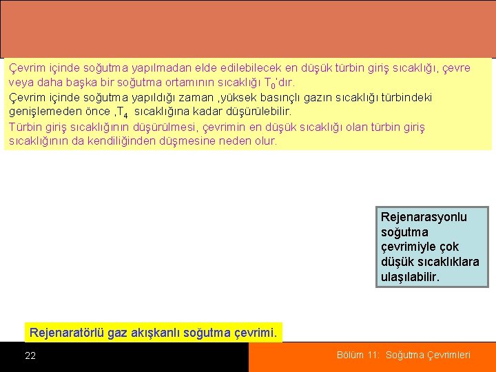 Çevrim içinde soğutma yapılmadan elde edilebilecek en düşük türbin giriş sıcaklığı, çevre veya daha