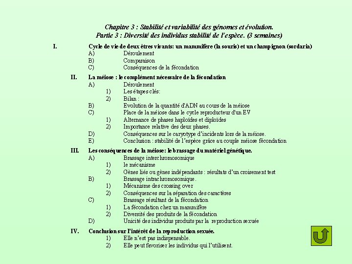 Chapitre 3 : Stabilité et variabilité des génomes et évolution. Partie 3 : Diversité