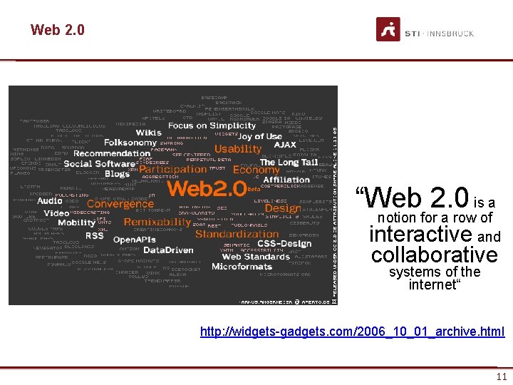 Web 2. 0 “Web 2. 0 is a notion for a row of and