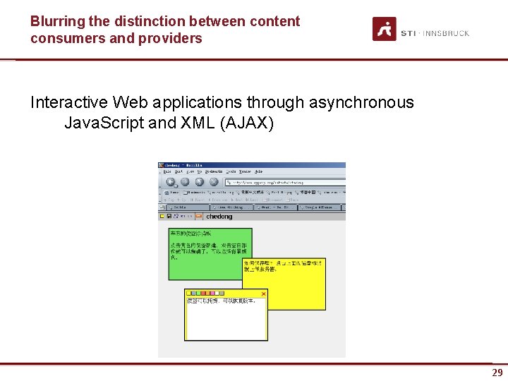 Blurring the distinction between content consumers and providers Interactive Web applications through asynchronous Java.