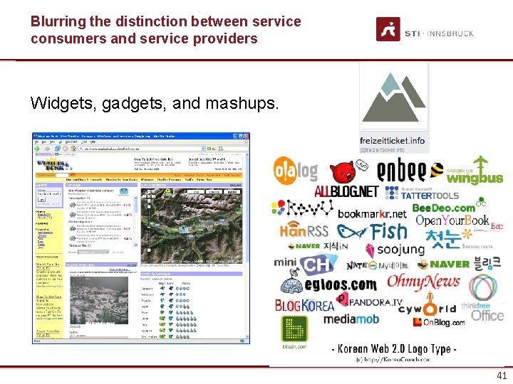 Blurring the distinction between service consumers and service providers Widgets, gadgets, and mashups. www.