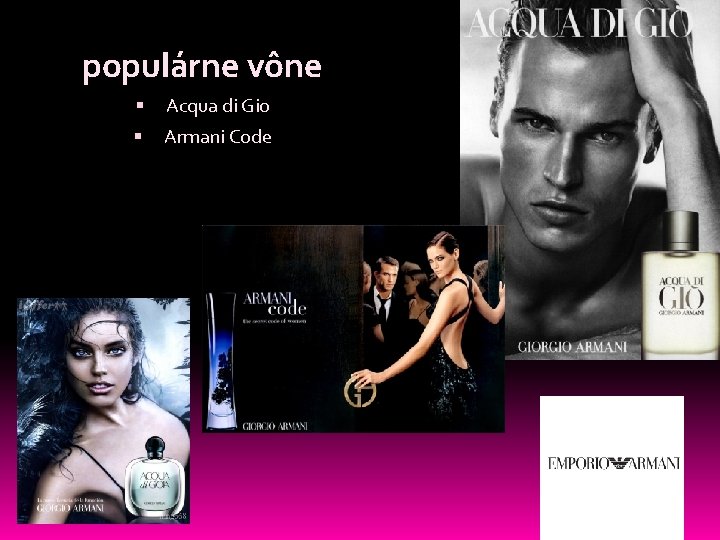 populárne vône Acqua di Gio Armani Code 