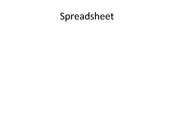 Spreadsheet 