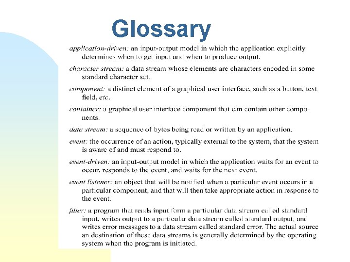 Glossary Glossary