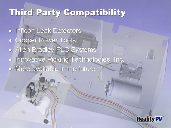 Third Party Compatibility Inficon Leak Detectors Cooper Power Tools Allen Bradley PLC Systems Innovative