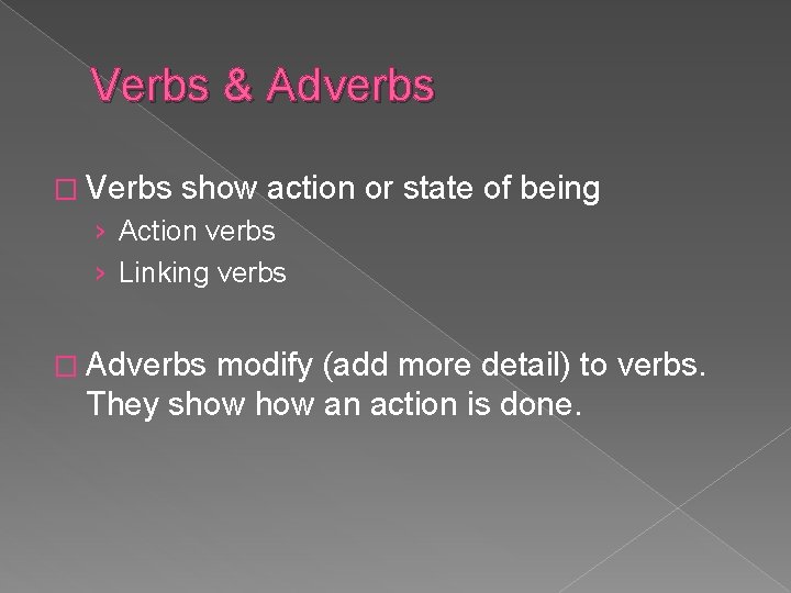 Understanding Parts of Speech What words DO Jabberwocky