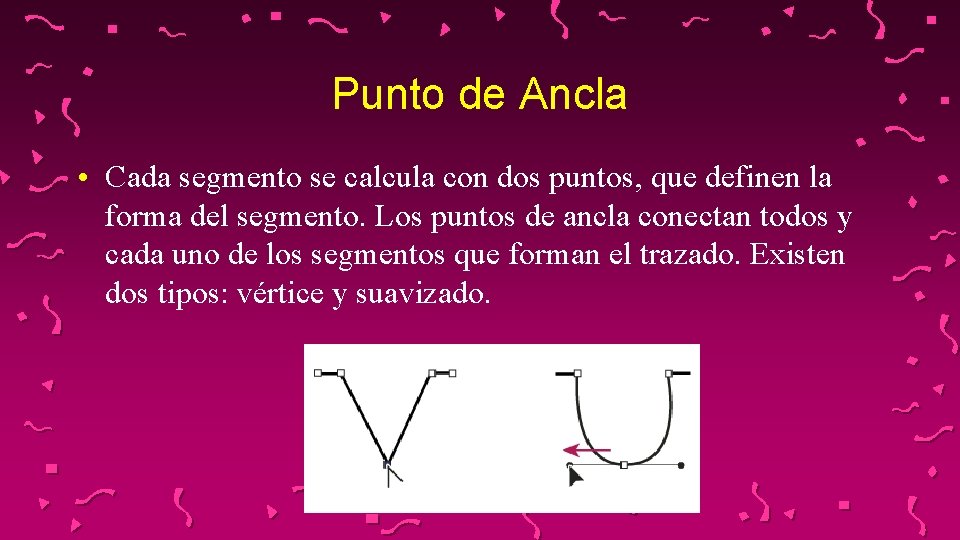 Punto de Ancla • Cada segmento se calcula con dos puntos, que definen la