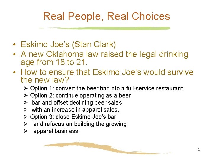 Real People, Real Choices • Eskimo Joe’s (Stan Clark) • A new Oklahoma law