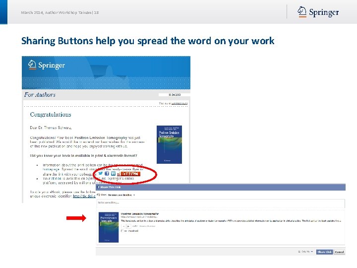 March 2014, Author Workshop Taiwan| 18 Sharing Buttons help you spread the word on