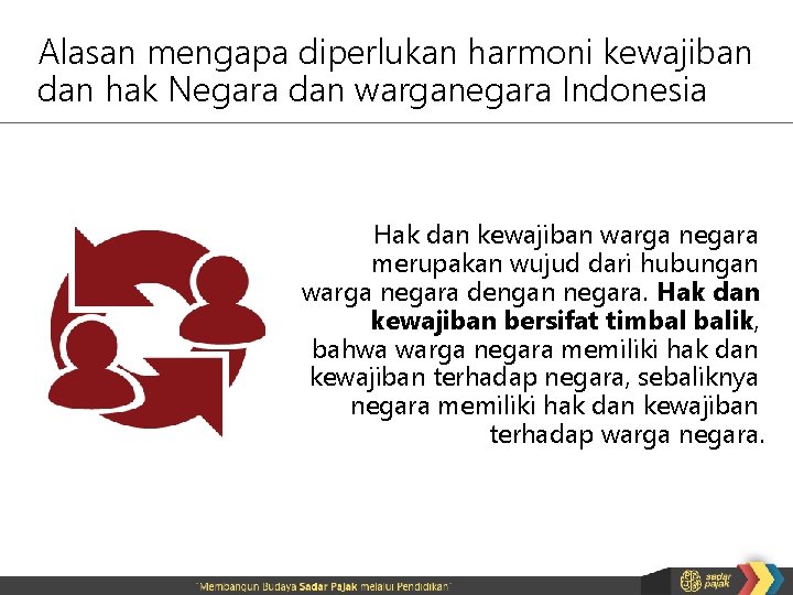 Alasan mengapa diperlukan harmoni kewajiban dan hak Negara dan warganegara Indonesia Hak dan kewajiban