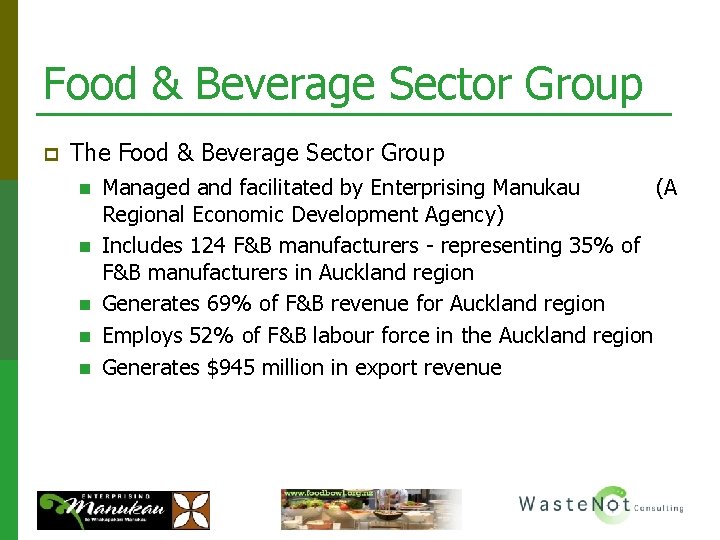 Food & Beverage Sector Group p The Food & Beverage Sector Group n n